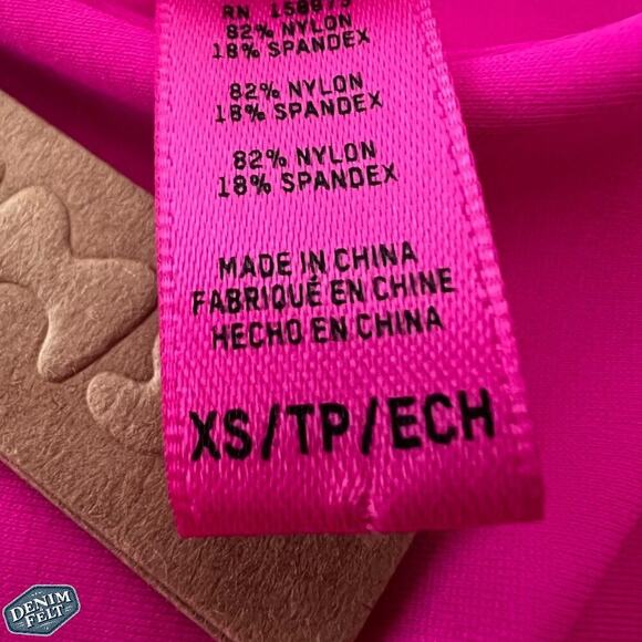 Skims Fits Everybody Cut Out Fuchsia/Barbie Pink Long Sleeve Crop Top/Shirt |NEW - Picture 10 of 11